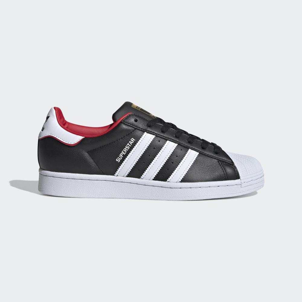 Originals Adidas Superstar Barbati Romania - Negrii/Albi/Rosii Inchis FW6385